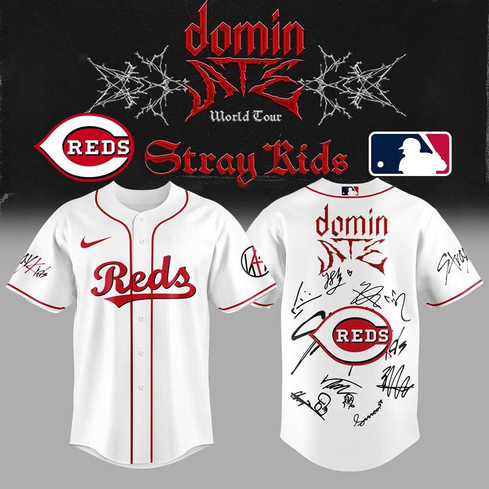 Cincinnati Reds X Stray Kids Limited Edition Baseball Jersey Cincinnati Reds Merch-1