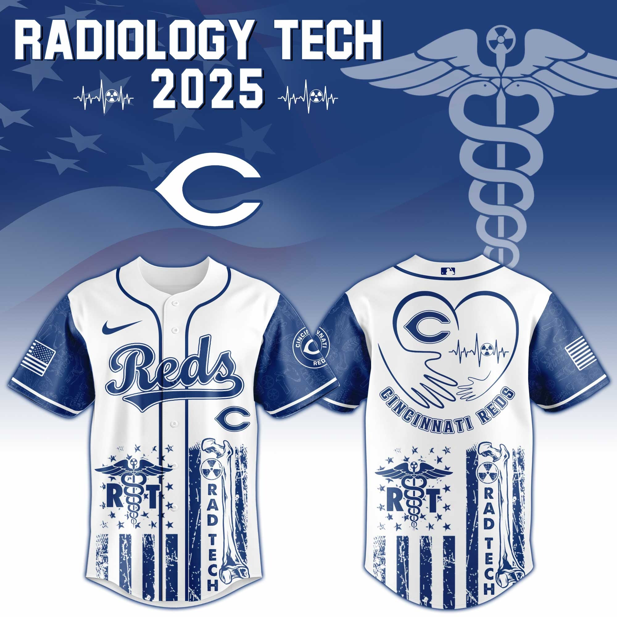 Cincinnati Reds x Radiology Tech Night Exclusive Design Jersey Cincinnati Reds Merch Fans Gifts-1