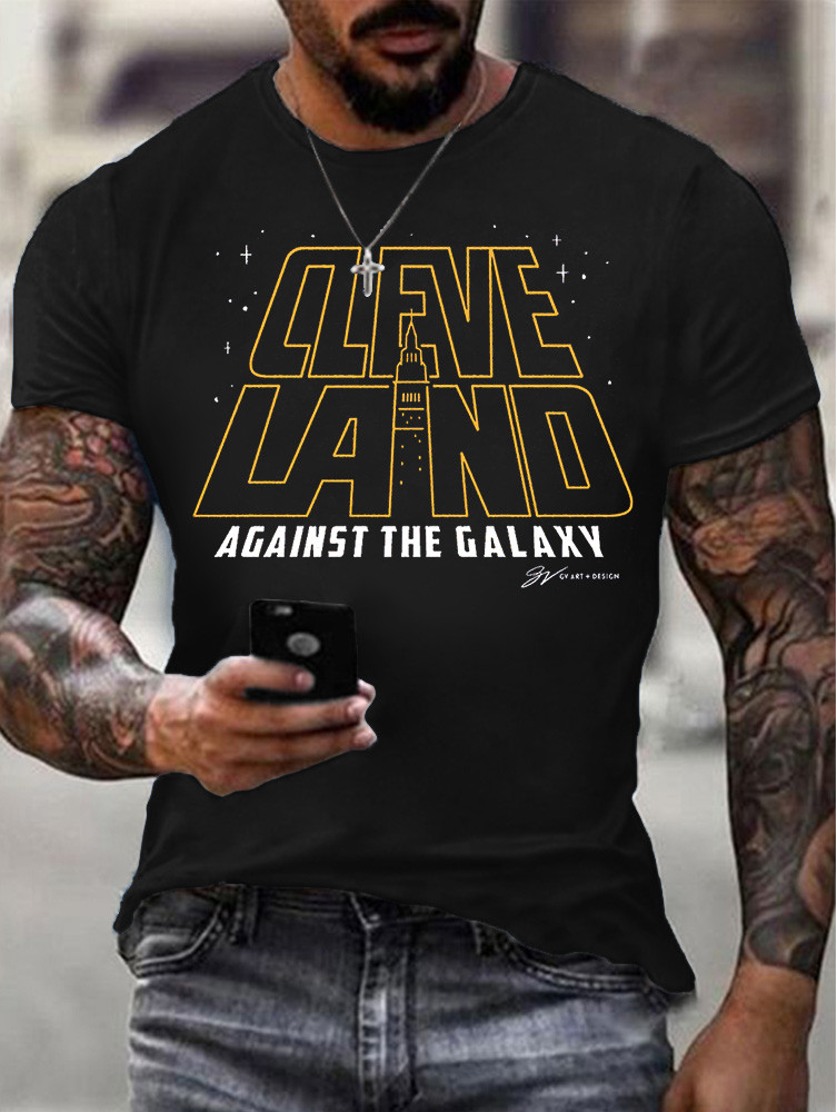Cleveland Against The Galaxy Type T-shirts Unique Gifts For Basketball Lovers-1
