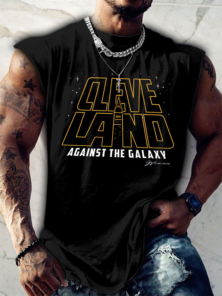 Cleveland Against The Galaxy Type Tank Top Best Gift For A Basketball Fan-1