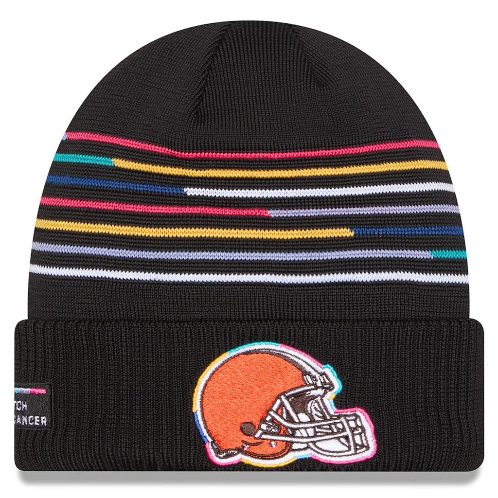 Cleveland Browns Crucial Catch NFL Beanie 2025 Rainbow Browns Merch Gifts For Football Fan-1