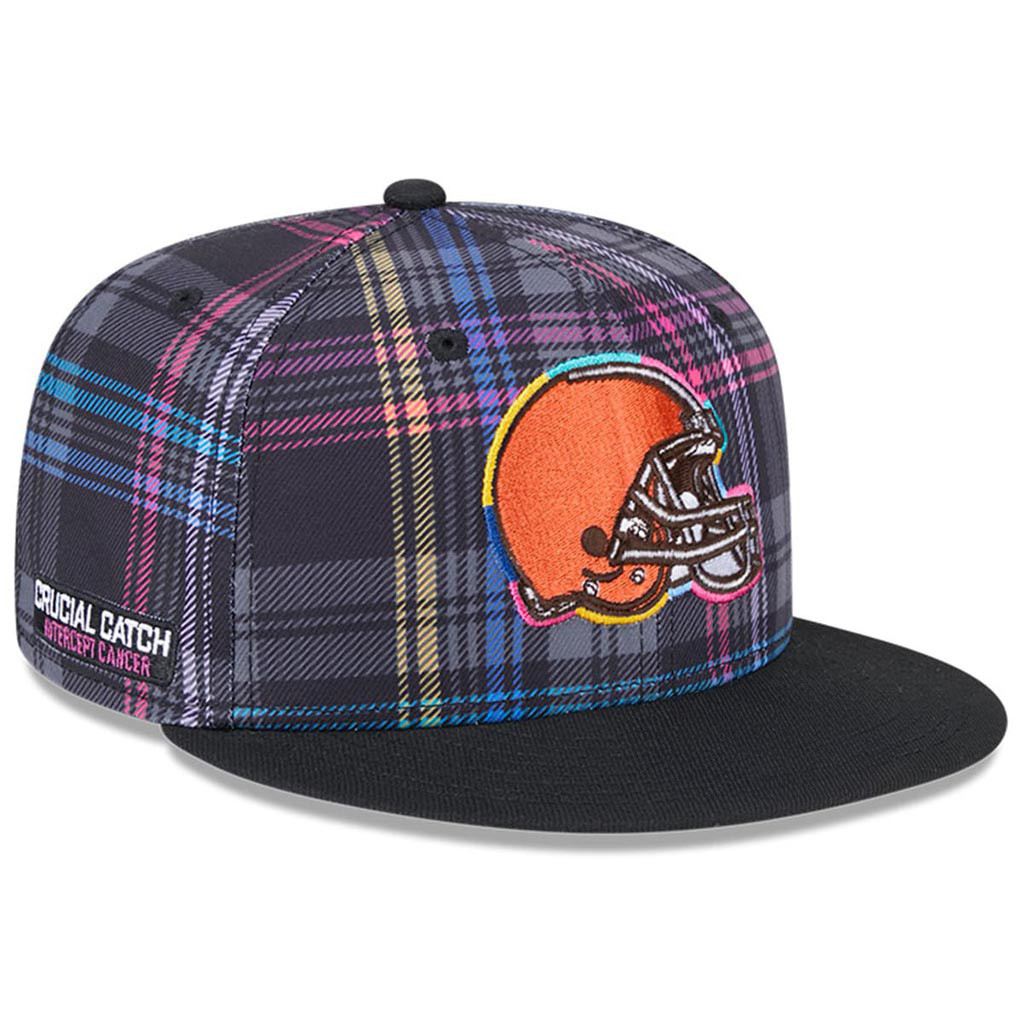Cleveland Browns Crucial Catch NFL Embroidered Snapback Hat 2025 Rainbow Browns Merch-1