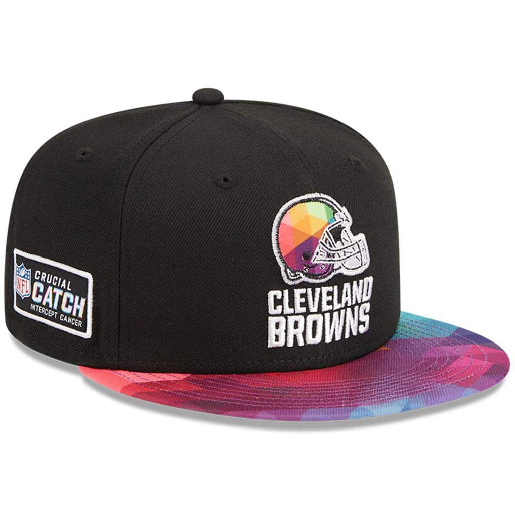 Cleveland Browns Crucial Catch NFL Embroidered Snapback Hat 2025 Rainbow Fan Merch Gifts-1