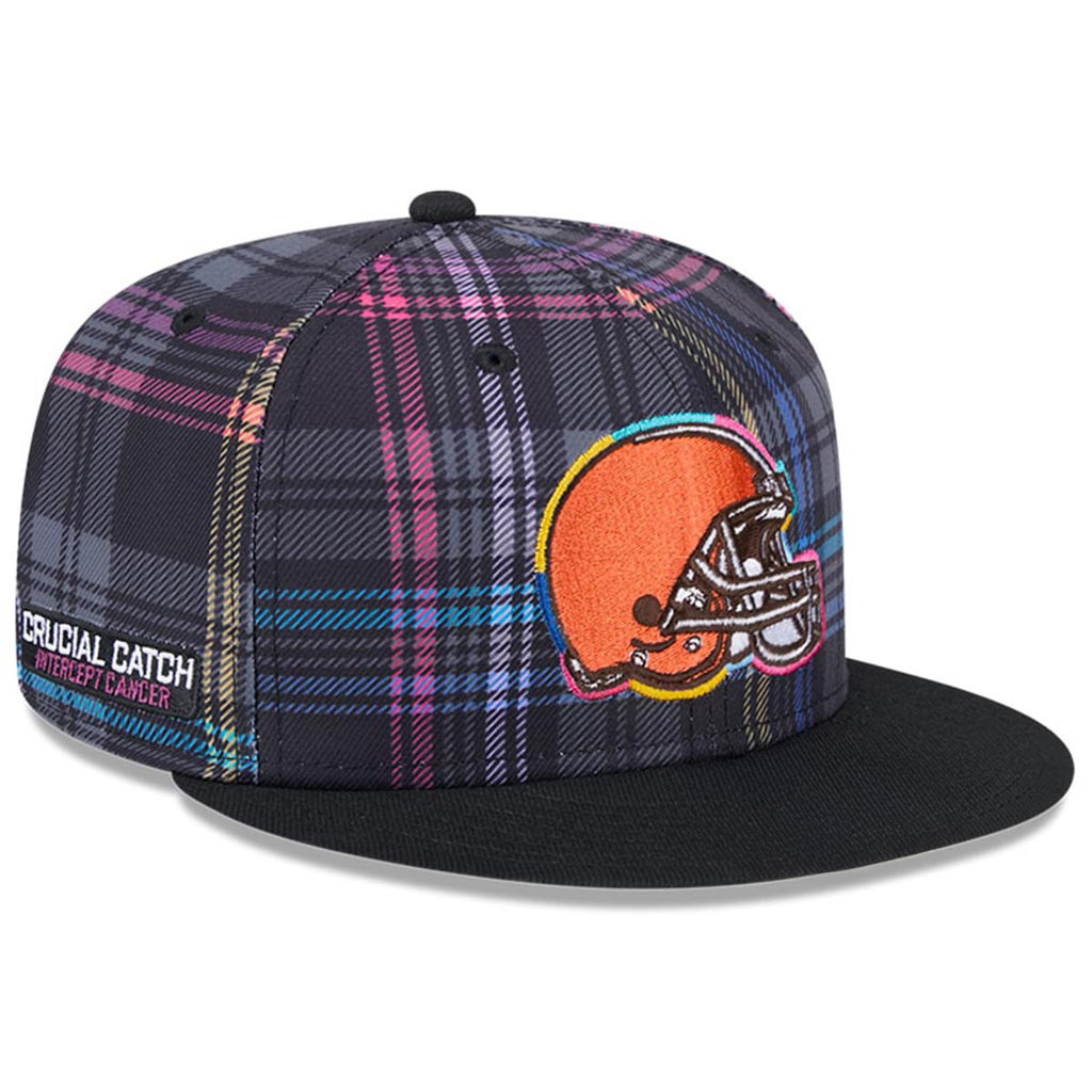 Cleveland Browns Crucial Catch NFL Snapback Hat 2025 Rainbow Browns Merch Gift For Him-1