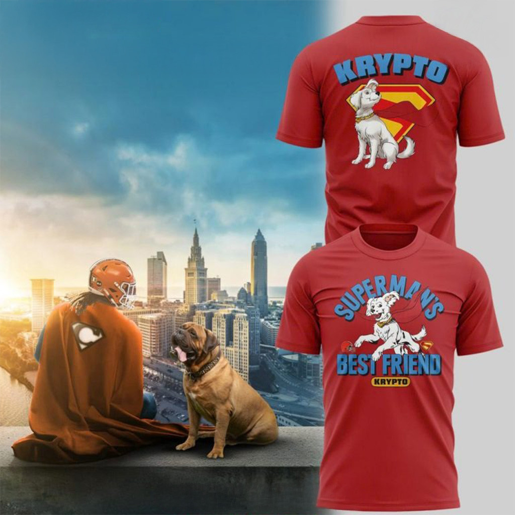 Cleveland Browns Krypto Superman Best Friend T-Shirt Cleveland Browns Merch Fans Gifts-1 Cleveland Browns Krypto Superman Best Friend T-Shirt Cleveland Browns Merch Fans Gifts-1