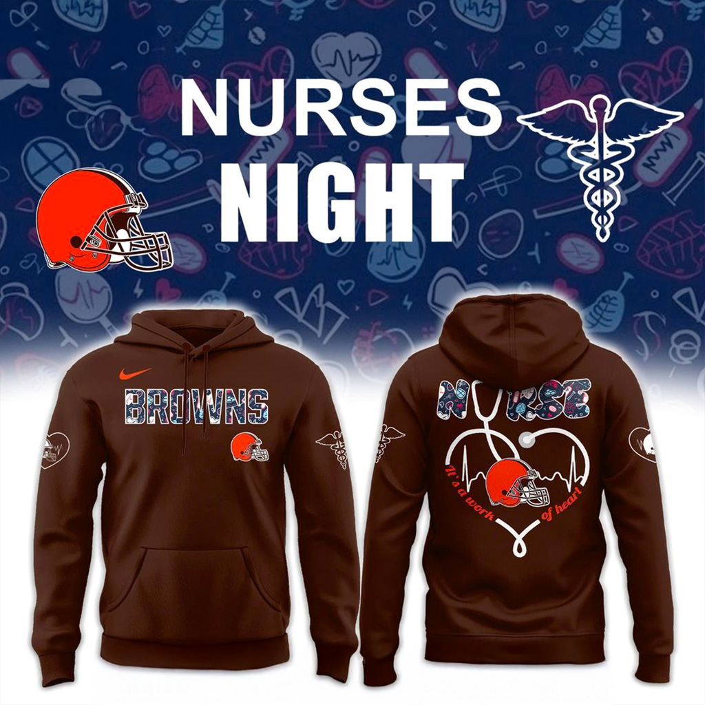 Cleveland Browns Nurses Night Hoodie Cleveland Browns Merch Gifts For Football Lovers-1