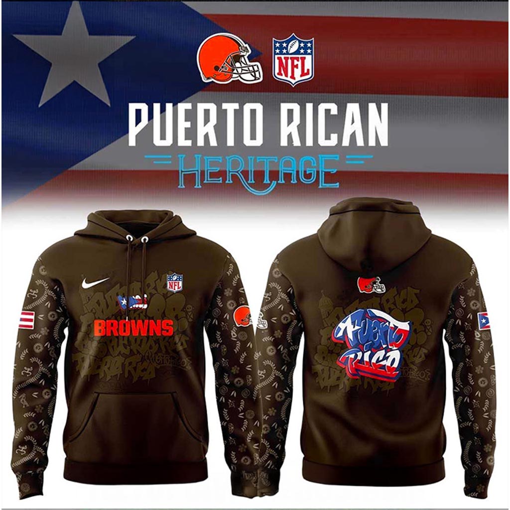 Cleveland Browns Puerto Rican Heritage Hoodie Cleveland Browns Merch Gift For Men-1