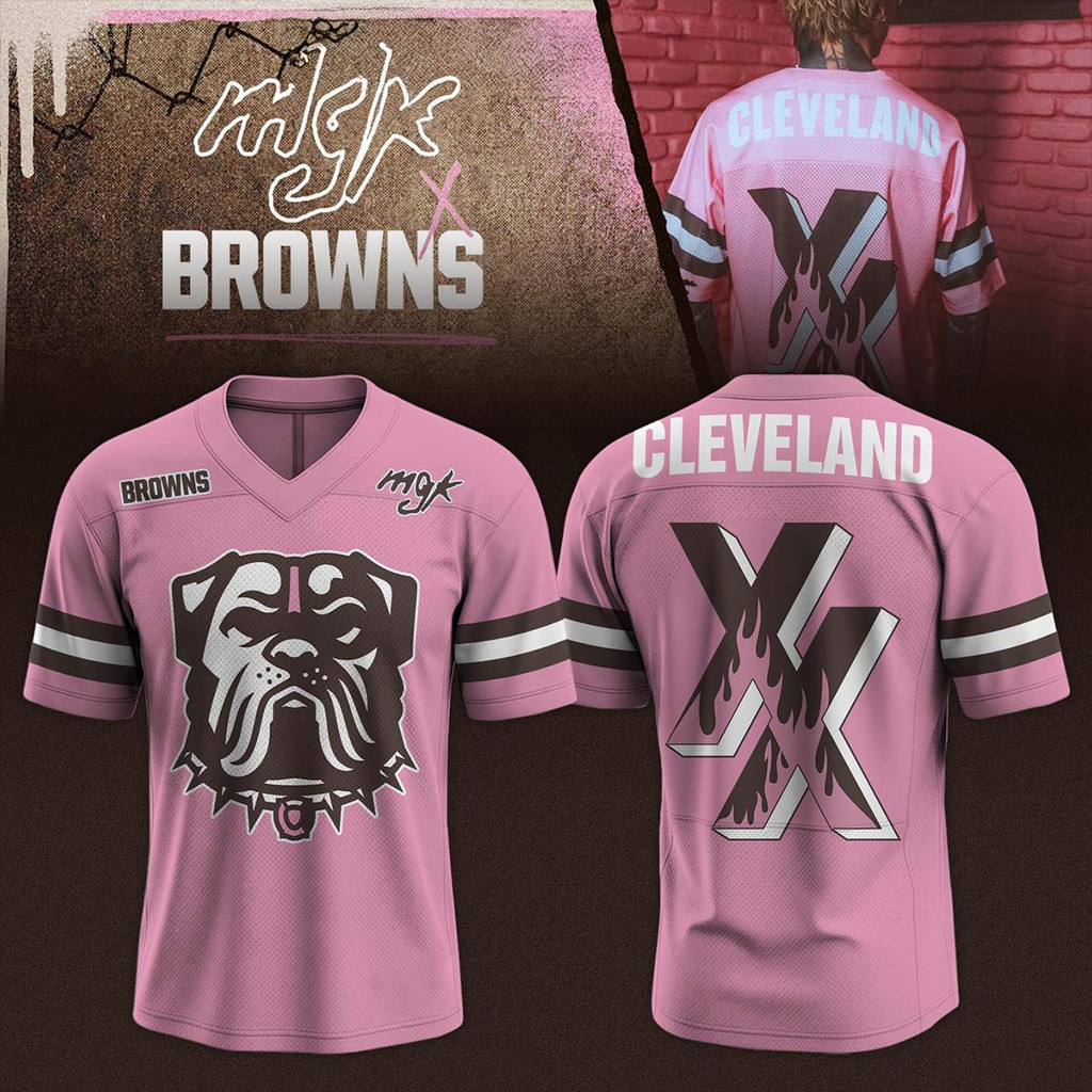 Cleveland Browns X Machine Gun Kelly Football Jersey Cleveland Browns Merch Fans Gifts-1