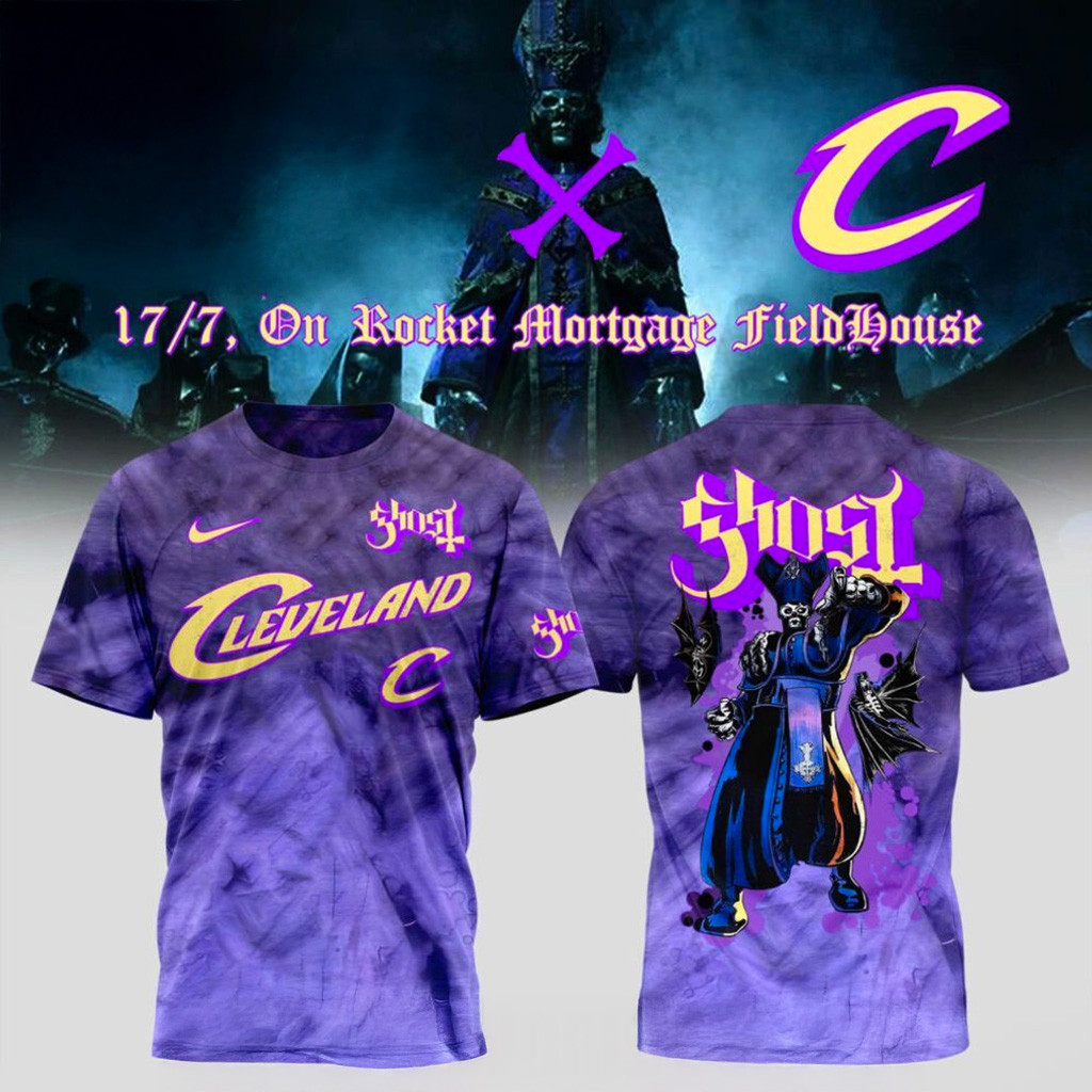 Cleveland Cavaliers X Ghost Band World Tour 2025 T-Shirt Cleveland Cavaliers Merch Fans Gifts-1