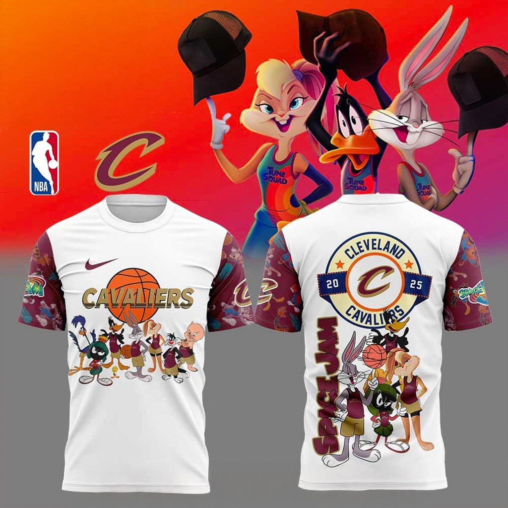 Cleveland Cavaliers X Space Jam T-Shirt Cleveland Cavaliers Merch Gifts For Fans-1