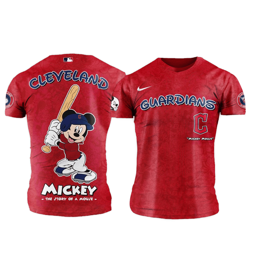 Cleveland Guardians MLB x Mickey Night Game Shirt Cleveland Guardians Merch Baseball Fans Gifts-1