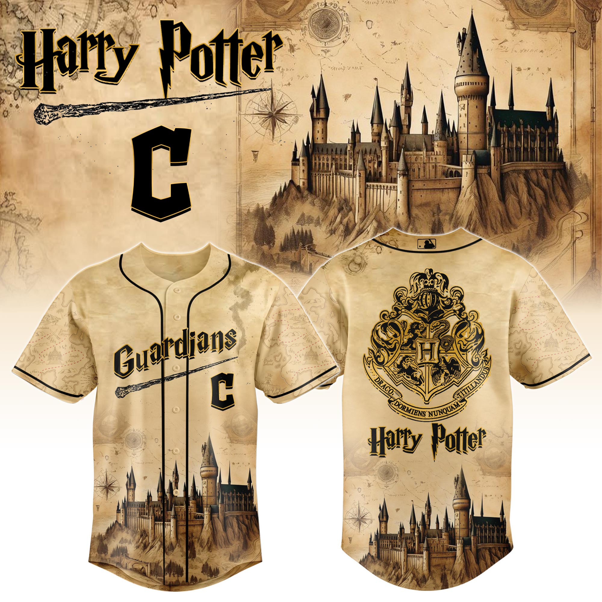Cleveland Guardians Mlb X Harry Potter Hogwarts Baseball Jersey For Fan-1