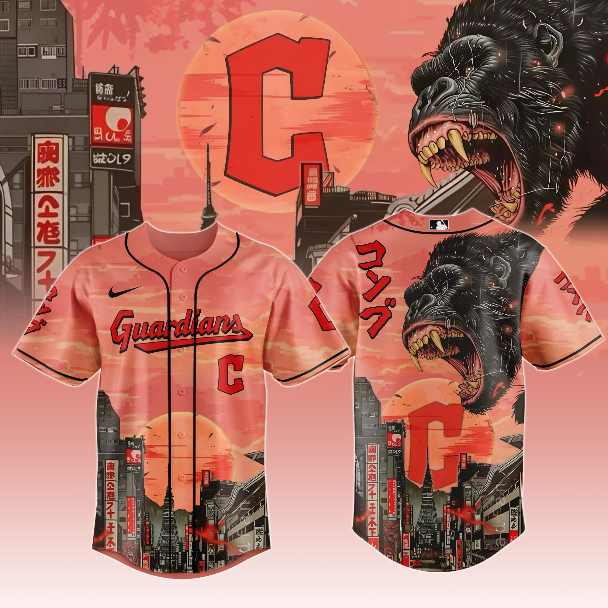 Cleveland Guardians Mlb X Japanese Heritage Kong Baseball Jersey For Fans-1