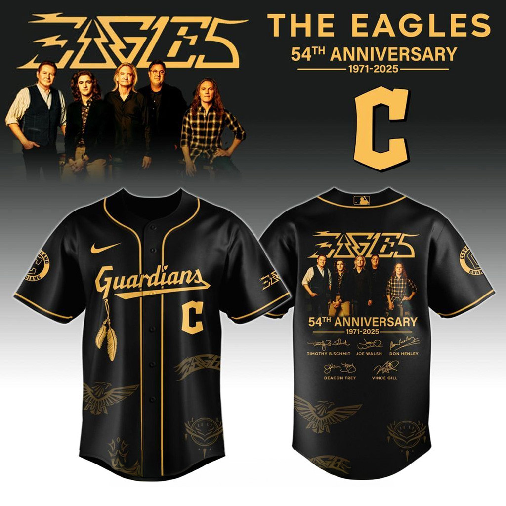 Cleveland Guardians X Eagles Band Music Jersey Shirt 2025 Gift Ideas For Him-1
