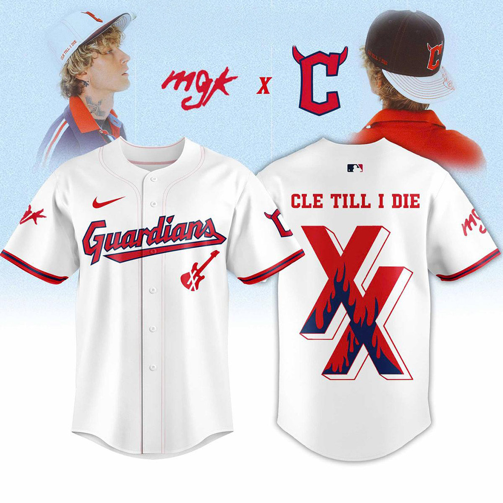 Cleveland Guardians X Machine Gun Kelly Cle Till I Die White Jersey Cleveland Guardians Merch-1 Cleveland Guardians X Machine Gun Kelly Cle Till I Die White Jersey Cleveland Guardians Merch-1