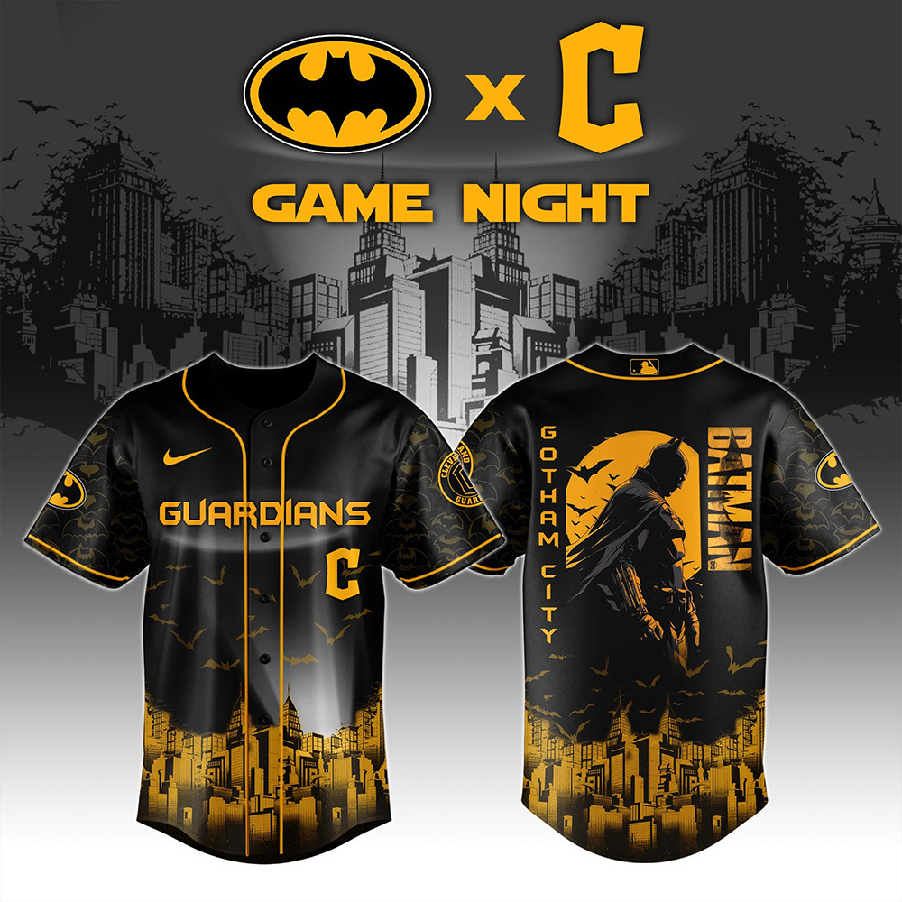 Cleveland Guardians x DC Batman Game Night Jersey Gifts For Baseball Fans-1