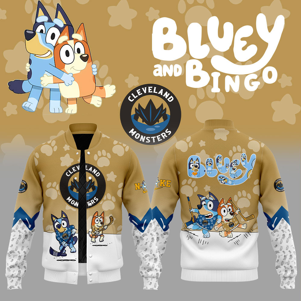 Cleveland Monsters Bluey And Bingo Jacket Unique Gifts For Hockey Fans-1