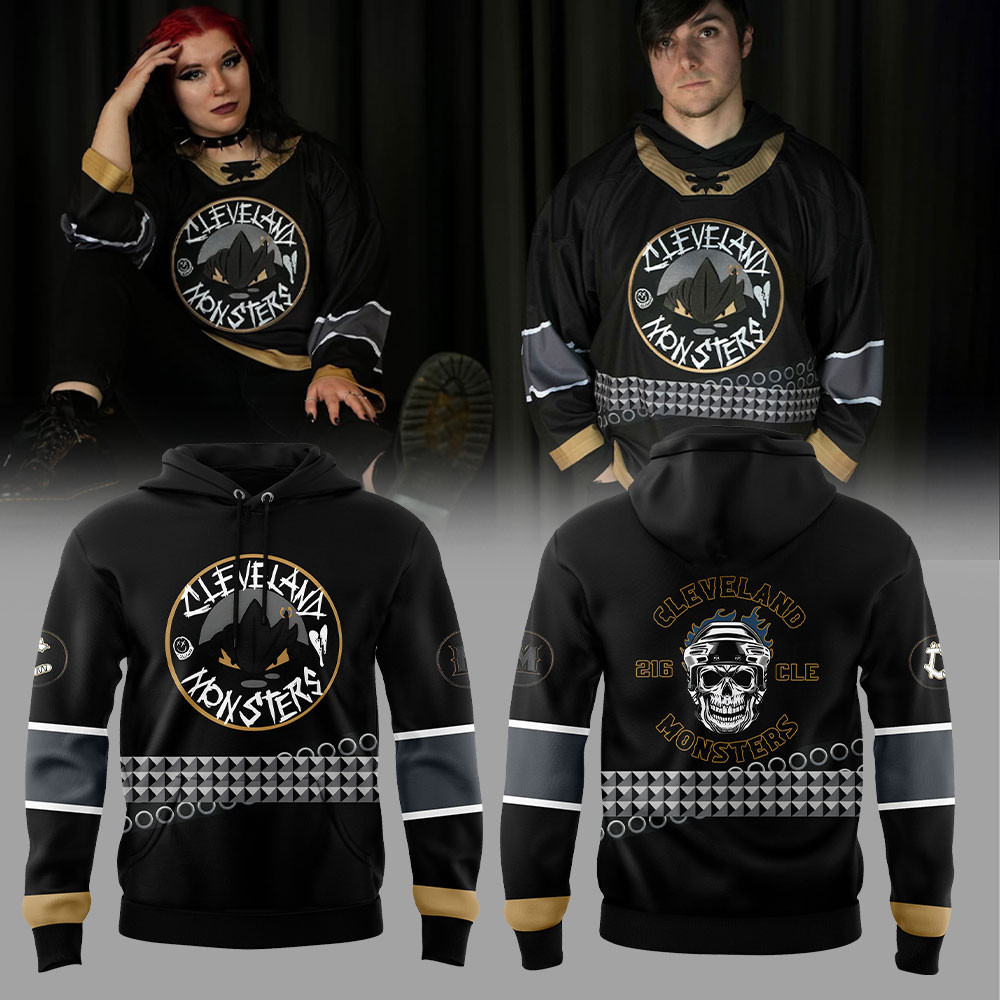 Cleveland Monsters Emo Night Hoodie Ice Hockey Fan Gifts-1