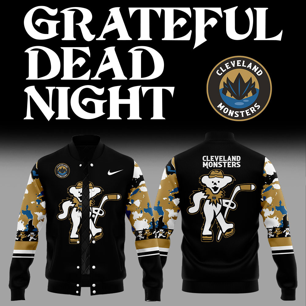 Cleveland Monsters Grateful Dead Night Nike Bomber Jacket Ice Hockey Fan Gifts-1