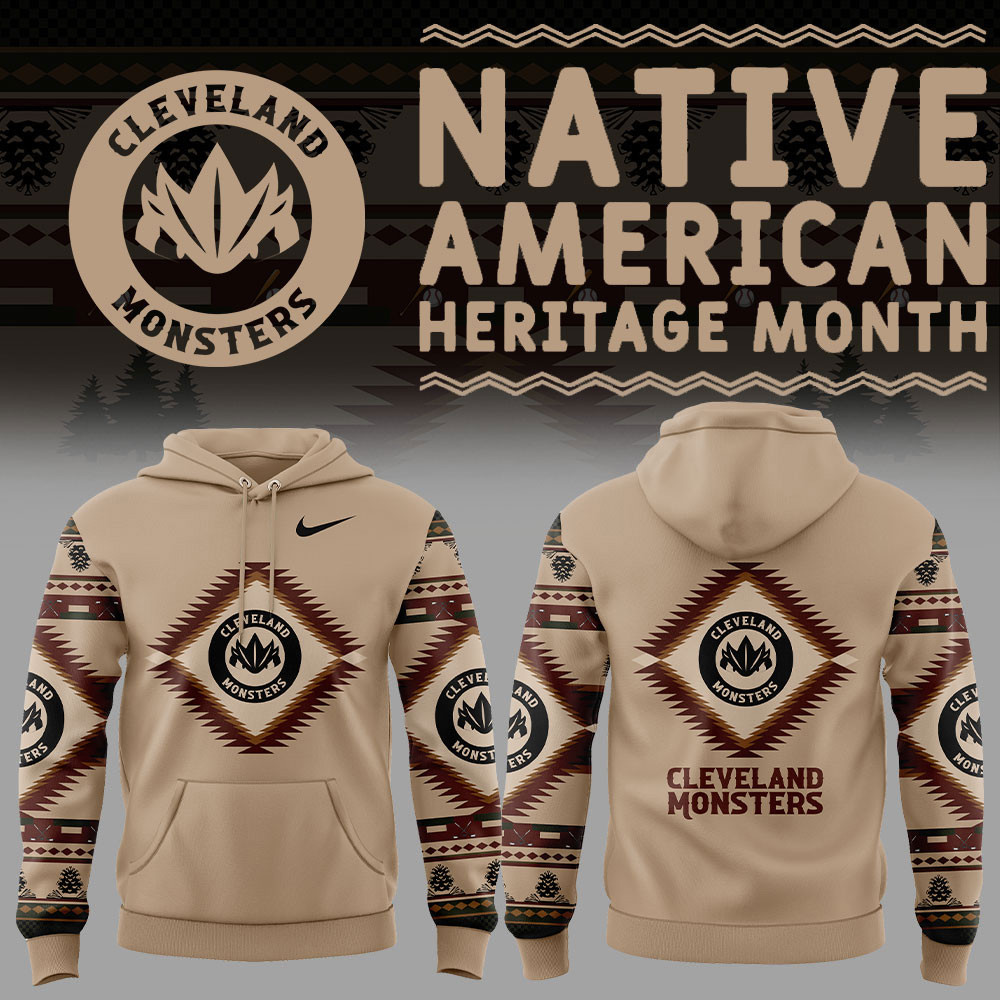 Cleveland Monsters Native American Heritage Nike Hoodie Good Gifts For Hockey Fans-1
