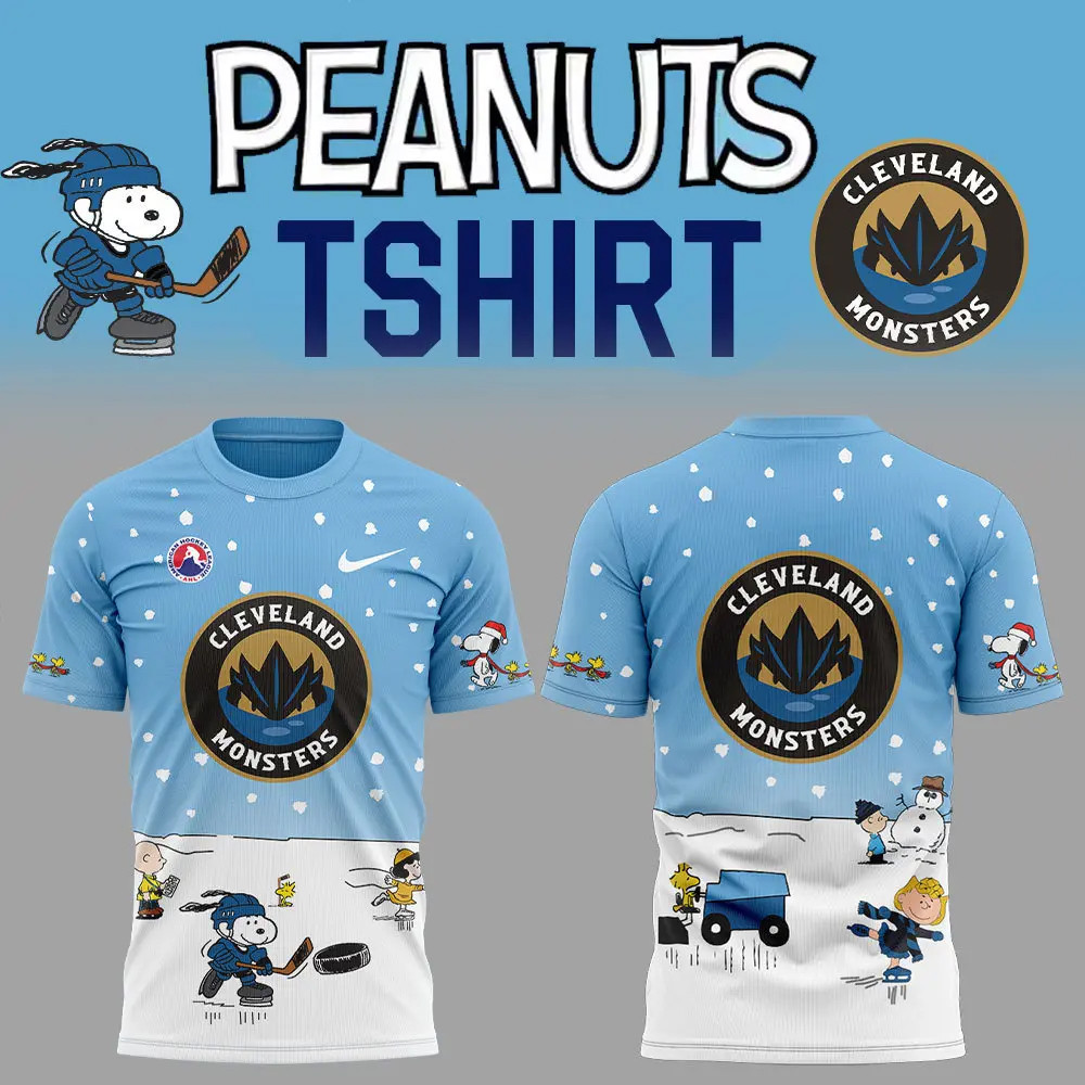 Cleveland Monsters Peanuts And Snoopy Nike Shirt Cool Gifts For Hockey Fans-1 Cleveland Monsters Peanuts And Snoopy Nike Shirt Cool Gifts For Hockey Fans-1