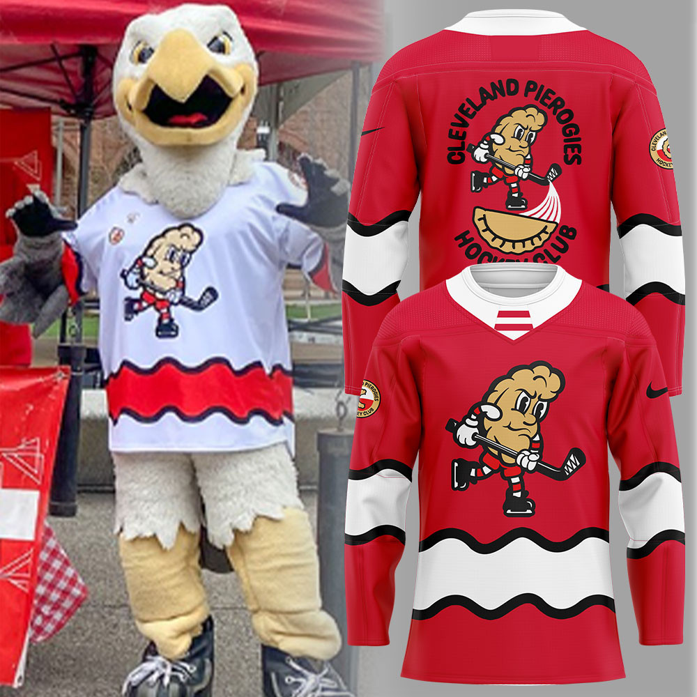 Cleveland Monsters Pierogies Uniform Red Jersey Gift Ideas For Hockey Lovers-1