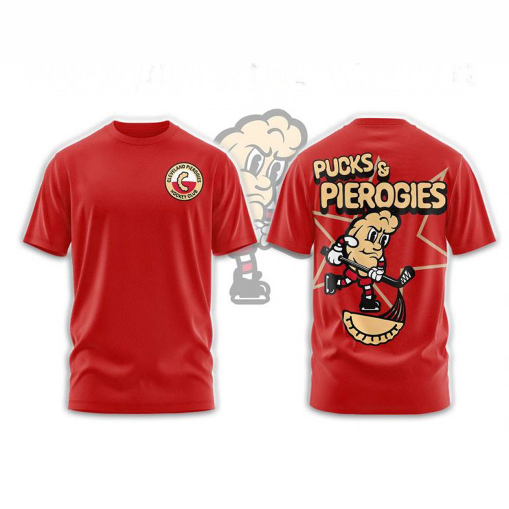 Cleveland Monsters Pucks And Pierogies Hockey 2025 T-Shirt Cleveland Monsters Merch Dad Gifts-1