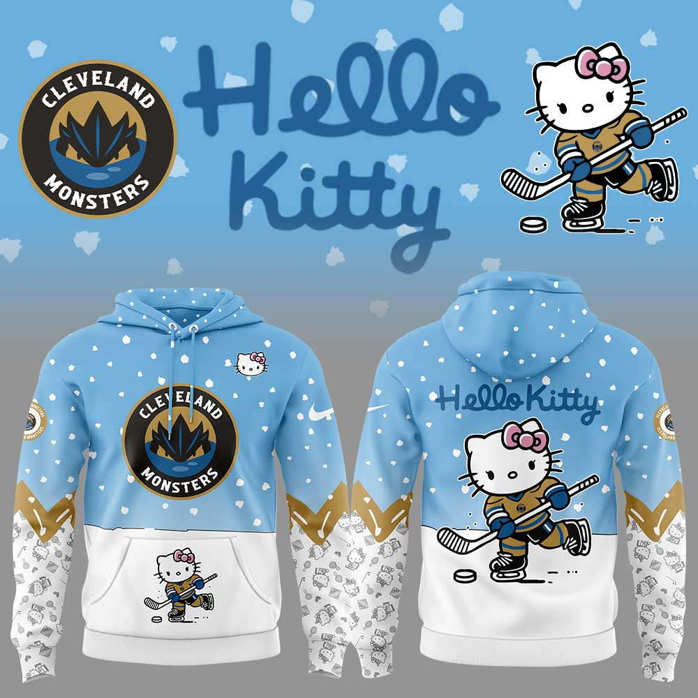 Cleveland Monsters x Hello Kitty Hoodie Gifts For Hockey Fan-1
