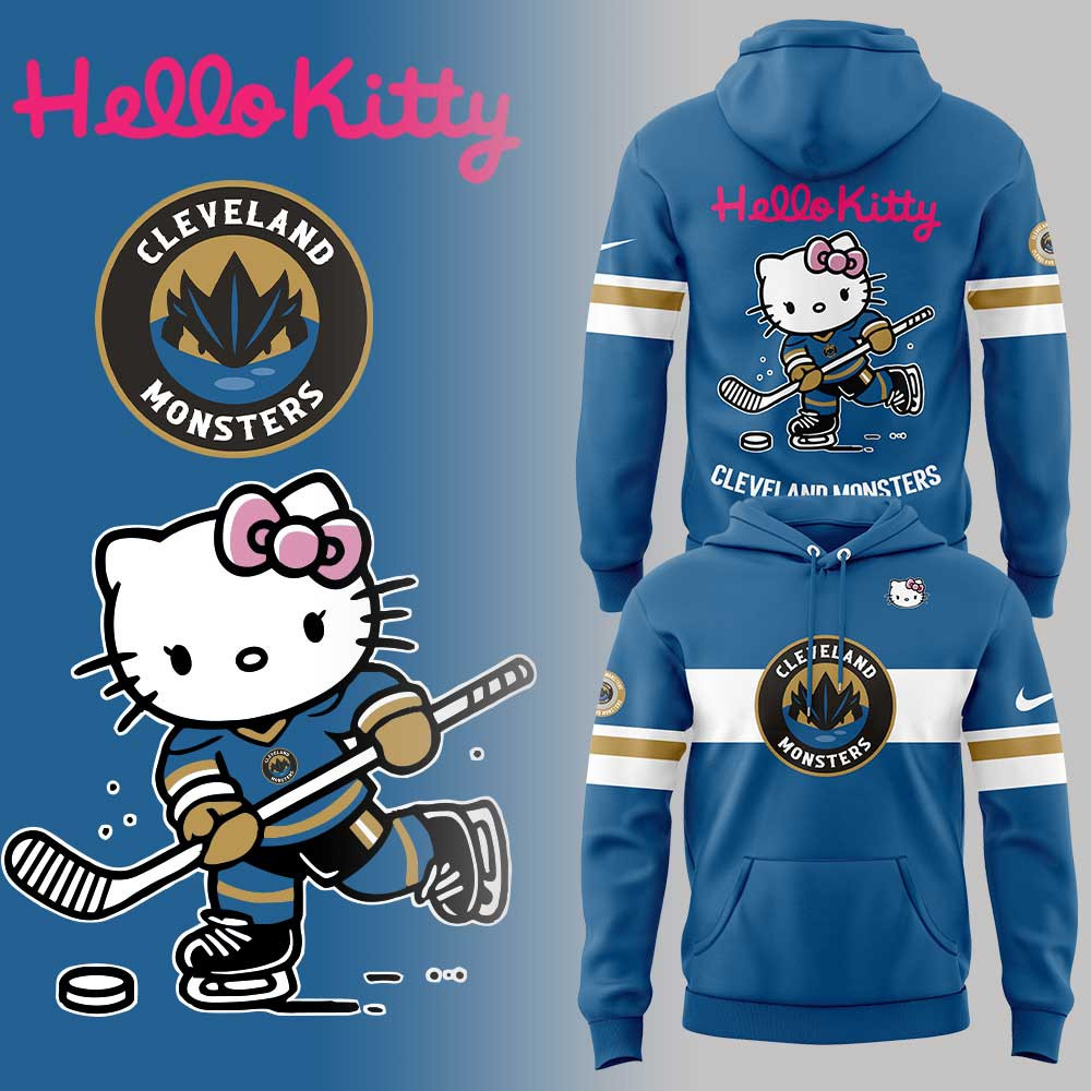 Cleveland Monsters x Hello Kitty Hoodie Presents For Hockey Lovers-1