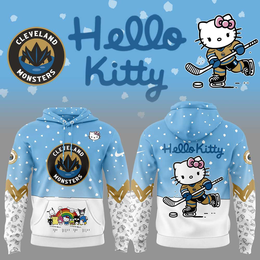 Cleveland Monsters x Hello Kitty Hoodie Unique Gifts For Hockey Fans-1