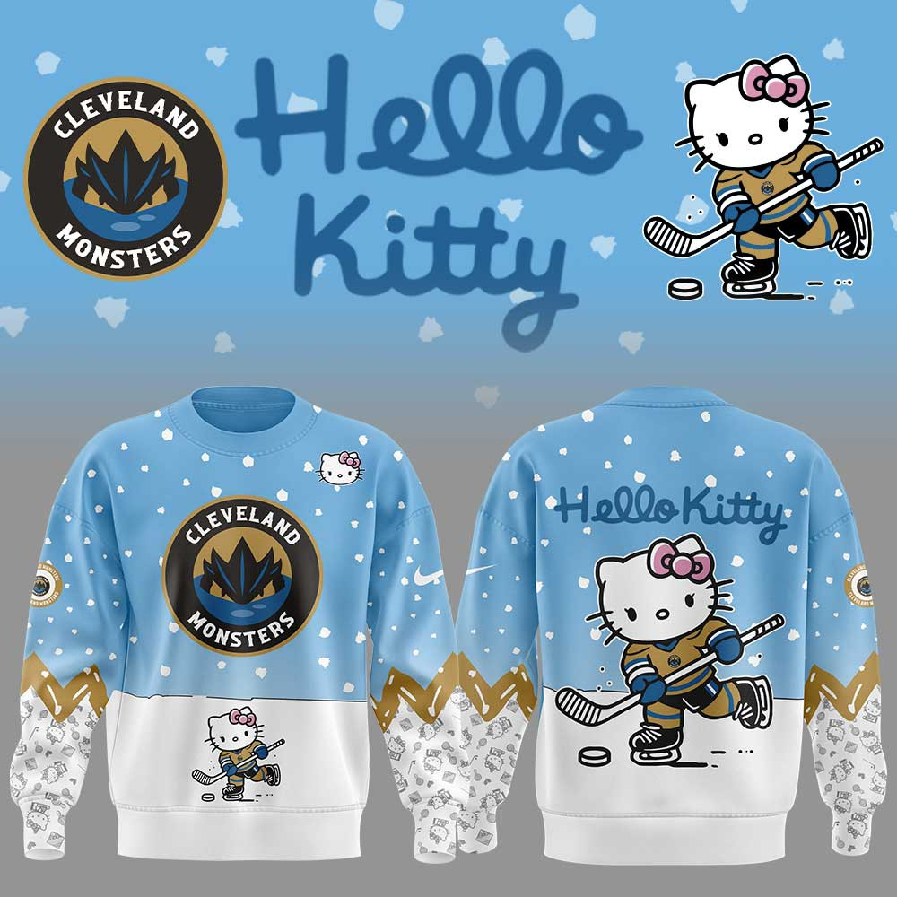 Cleveland Monsters x Hello Kitty Sweatshirt Gifts For Hockey Fan-1