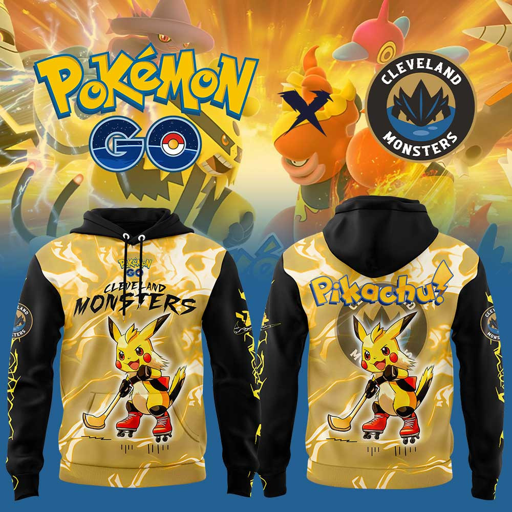 Cleveland Monsters x Pokemon GO Hoodie Presents For Hockey Fans-1 Cleveland Monsters x Pokemon GO Hoodie Presents For Hockey Fans-1