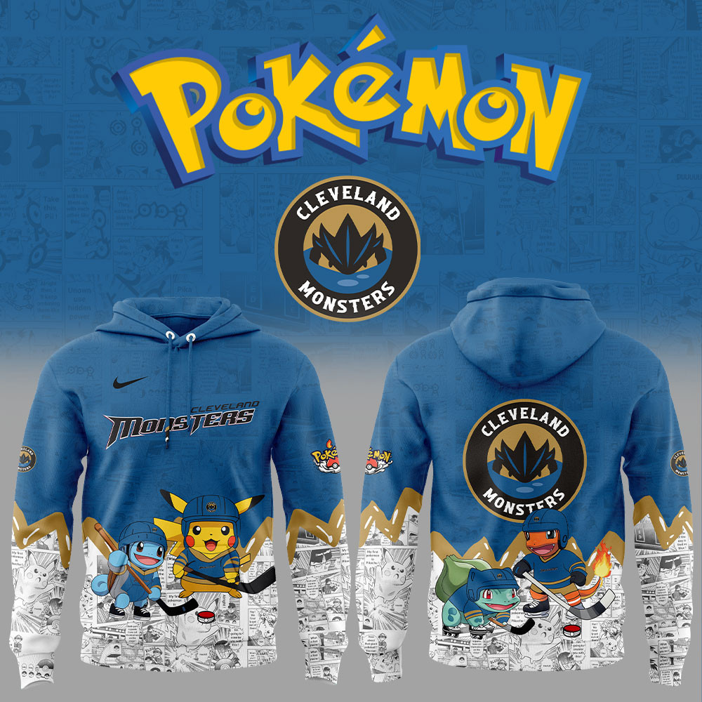 Cleveland Monsters x Pokemon New Hoodie Ice Hockey Fan Gifts-1