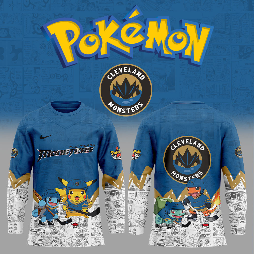 Cleveland Monsters x Pokemon New Jersey Ice Hockey Fan Gifts-1