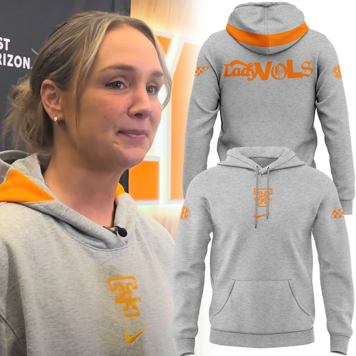 Coach Kim Caldwell New Collection Grey Hoodie Presents For Basketball Fans-1