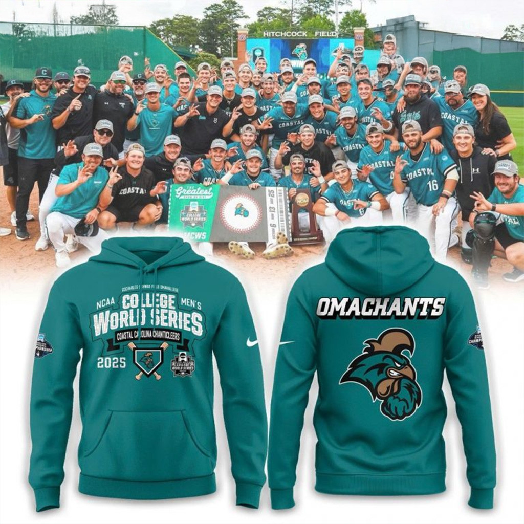 Coastal Carolina Chanticleers NCAA Baseball College World Series 2025 Hoodie NCAA Merch-1