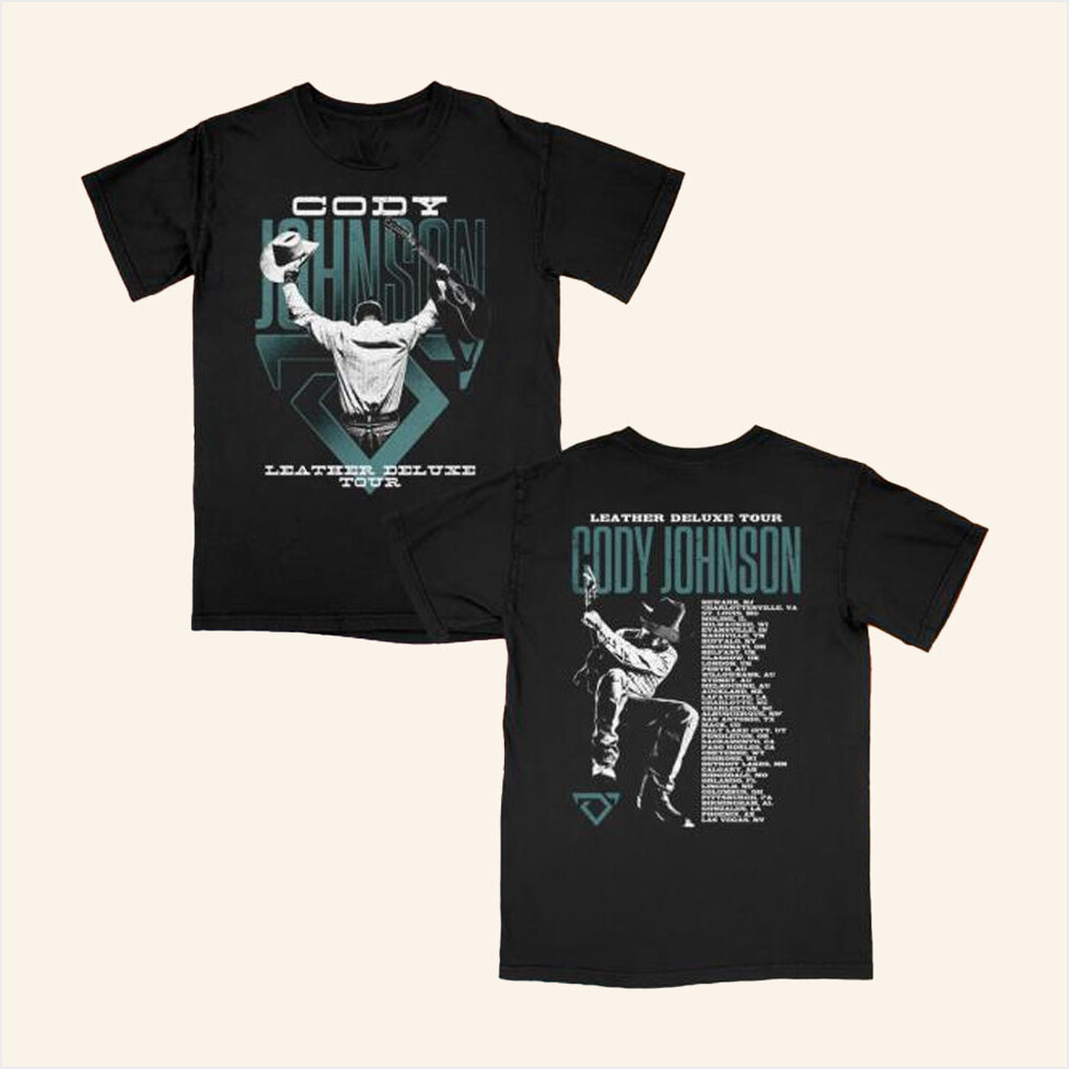Cody Johnson Merch Leather Deluxe Photo Tour T-Shirt Gifts For Fans Birthday Gifts For Brother-1