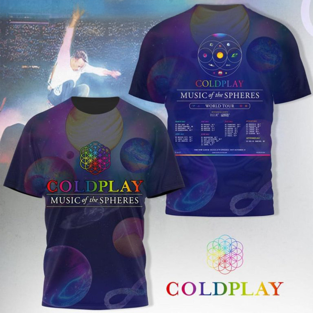 Coldplay Music Of The Sphere World Tour 2025 The Show T-Shirt Gifts For Music Fans-1