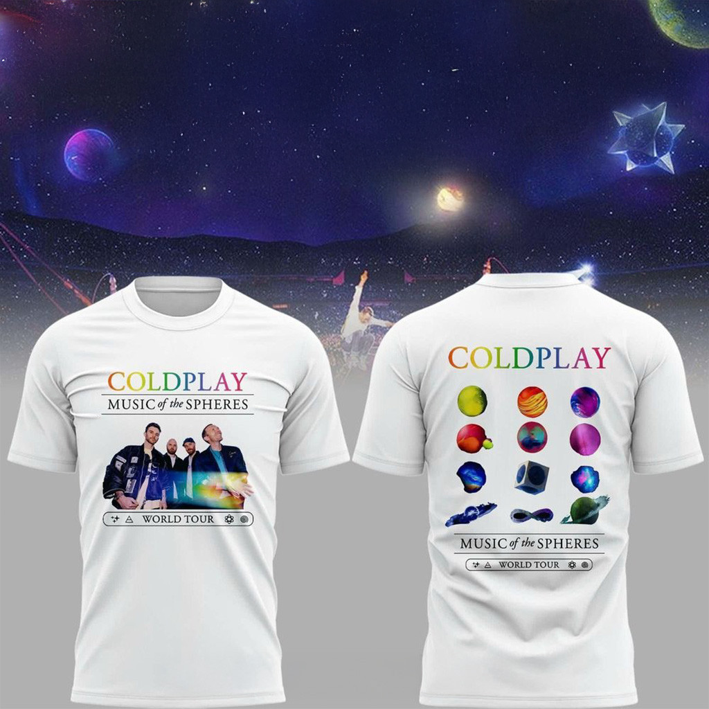 Coldplay Music Of The Spheres World Tour 25 Special Shirt White Coldplay Merch Friends Gifts-1
