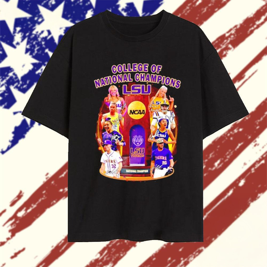 College Of National Champions 2025 LSU Tigers T-Shirt Fan Merch Gifts For Him Her-1