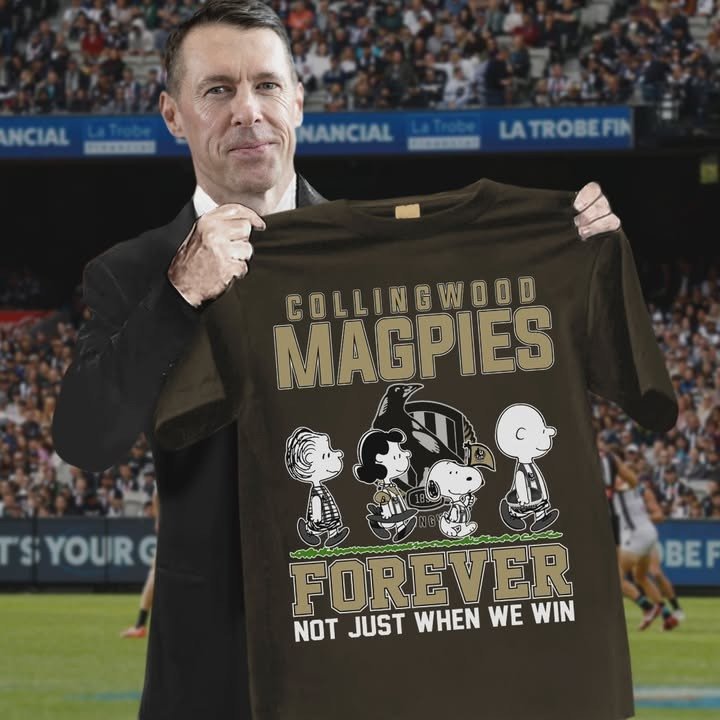 Collingwood Magpies X Snoopy And Friends Forever Not Just When We Win Shirt Gifts For Fans-1