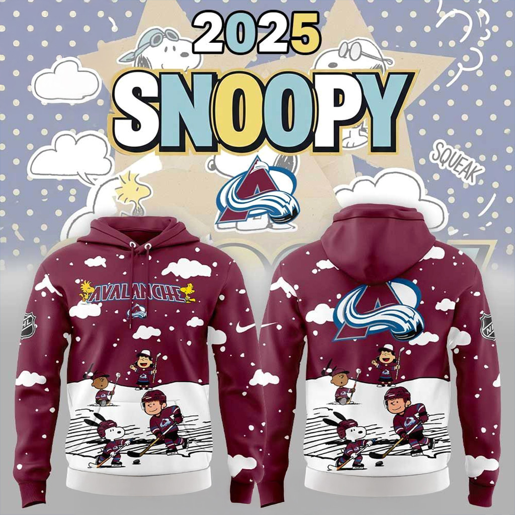 Colorado Avalanche Snoopy and Peanuts 2025 Hoodie Birthday Gifts For Hockey Fans-1