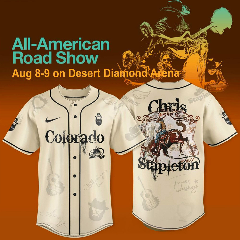 Colorado Avalanche X Chris Stapleton All American Road Show 2025 Jersey Fan Merch Gifts For Dad-1