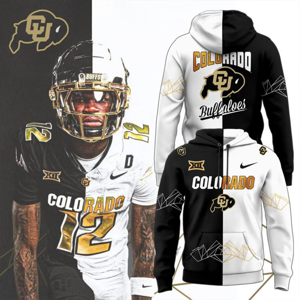 Colorado Buffaloes 2024 Black x White Edition Hoodie Best Father's Day Gifts-1