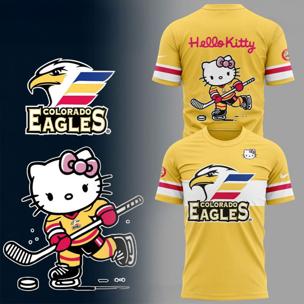 Colorado Eagles x Hello Kitty Special T-Shirt Eagles Merch Husband Gift Ideas-1