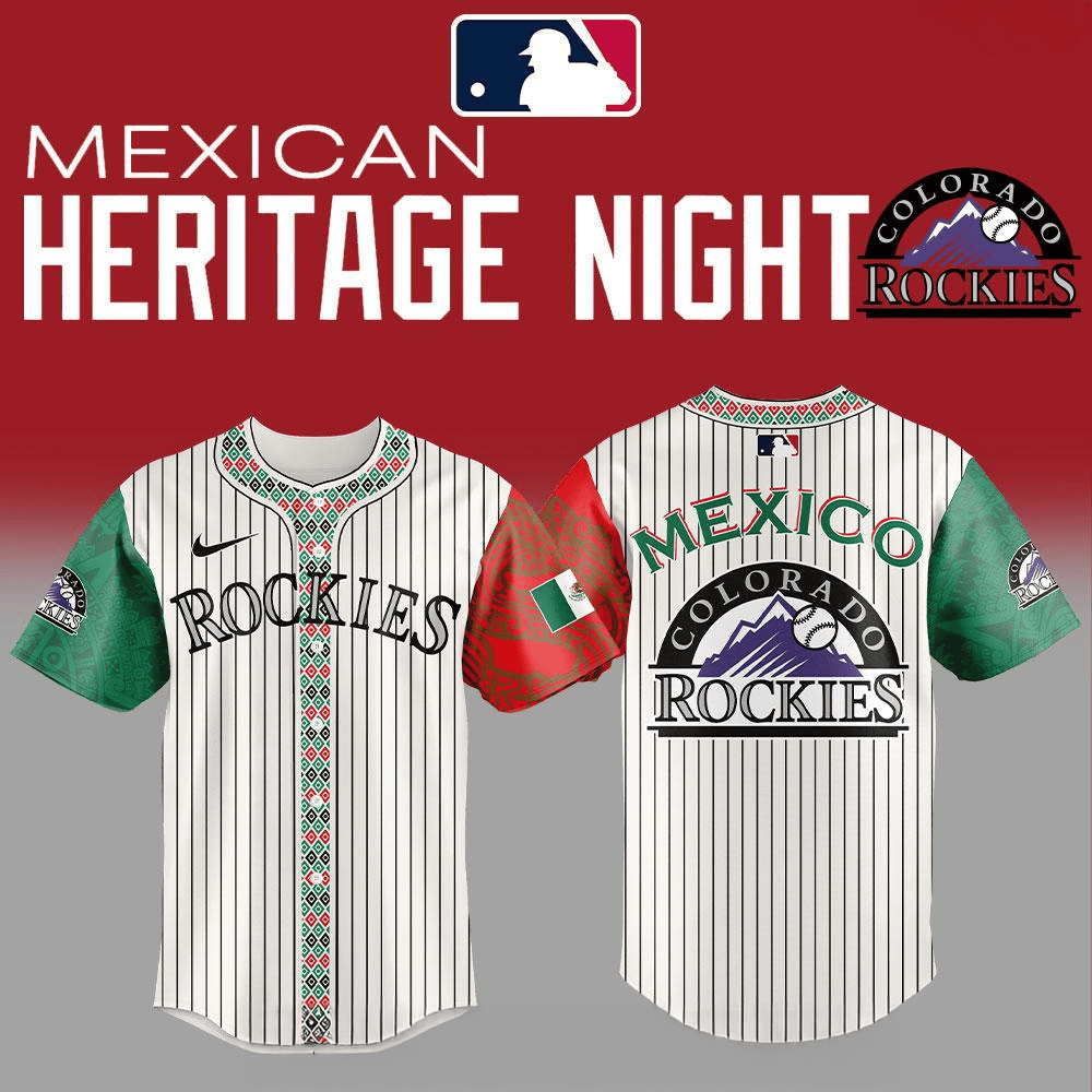 Colorado Rockies 2025 Mexican Heritage Night Striped Jersey Colorado Rockies Merch Fans Gifts-1