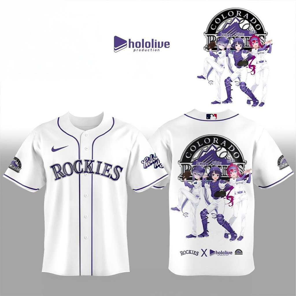 Colorado Rockies Hololive Night Collaboration Jersey Colorado Rockies Merch Gifts For Wife-1