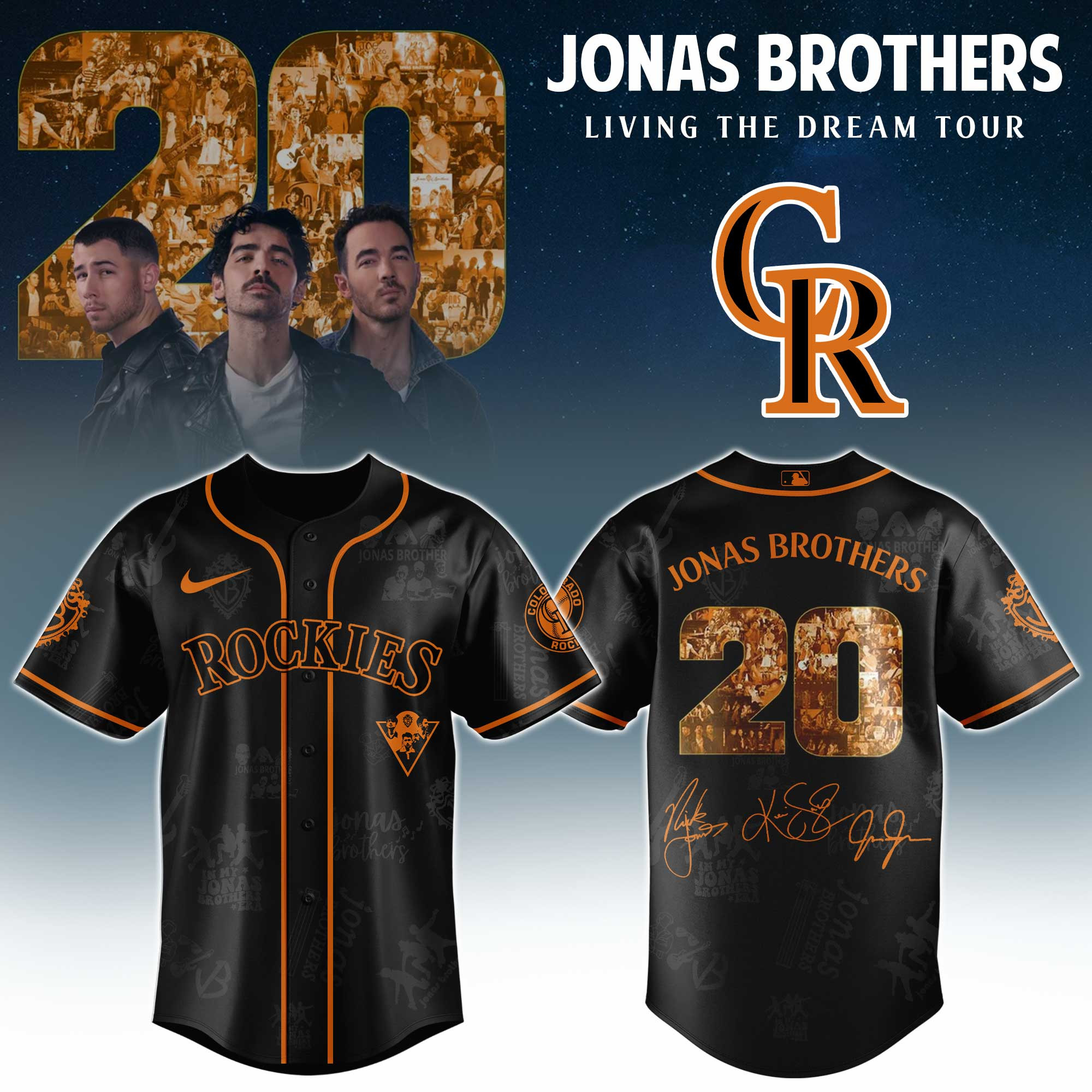 Colorado Rockies Mlb X Jonas Brothers Tour Personalized Baseball Jersey For Fans-1