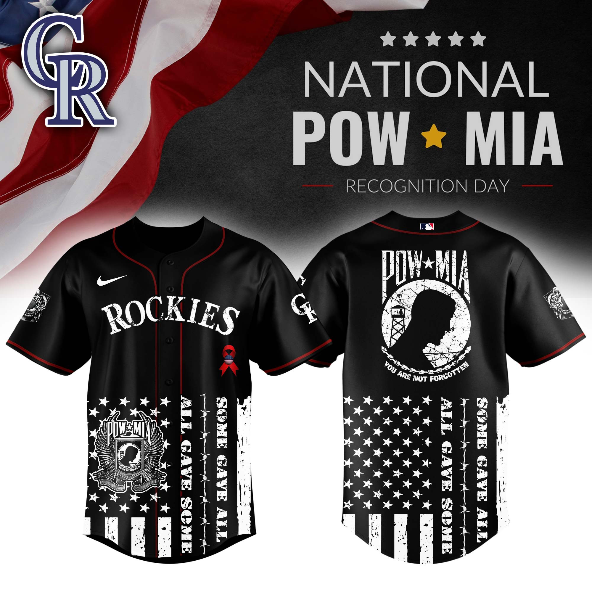 Colorado Rockies Mlb X National Powmia Recognition Day Baseball Jersey For Fans-1