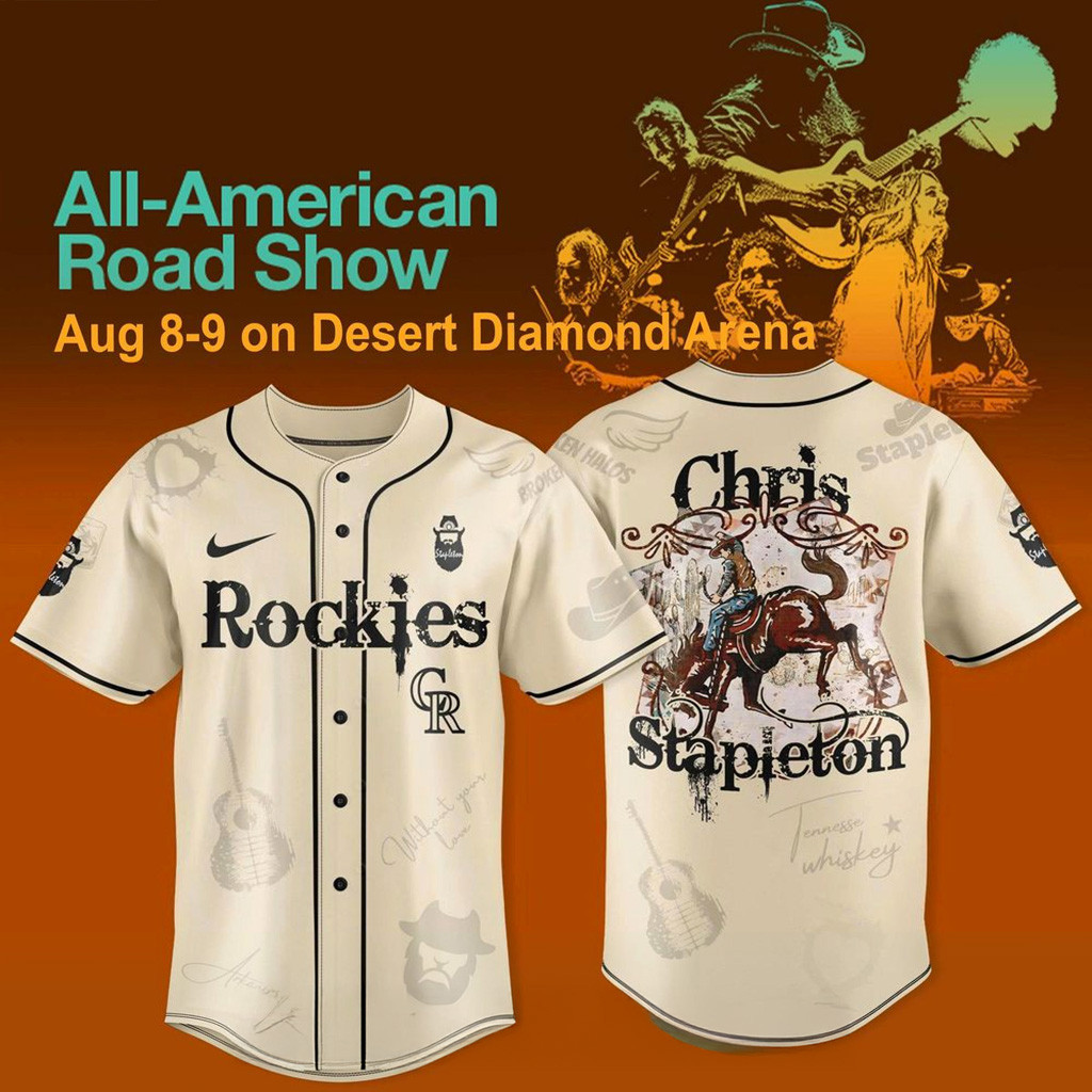 Colorado Rockies X Chris Stapleton All American Road Show 2025 Jersey Rockies Merch Gifts For Dad-1 Colorado Rockies X Chris Stapleton All American Road Show 2025 Jersey Rockies Merch Gifts For Dad-1